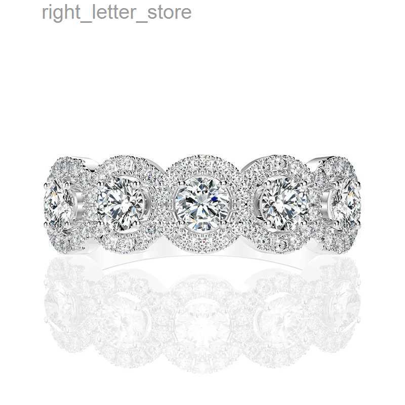 With Side Stones OEVAS 925 Sterling Silver Sparking High Carbon Diamond Created Moissanite Wedding Rings For Women Bride Band Party Jewelry YQ231209