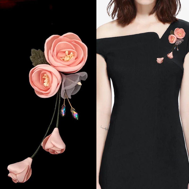 Pins Brooches Korean High-end Fabric Flower Brooches for Women Fashion Cloth Tassel Corsage Female Wedding Brooch Pins Jewelry Accessories 231208