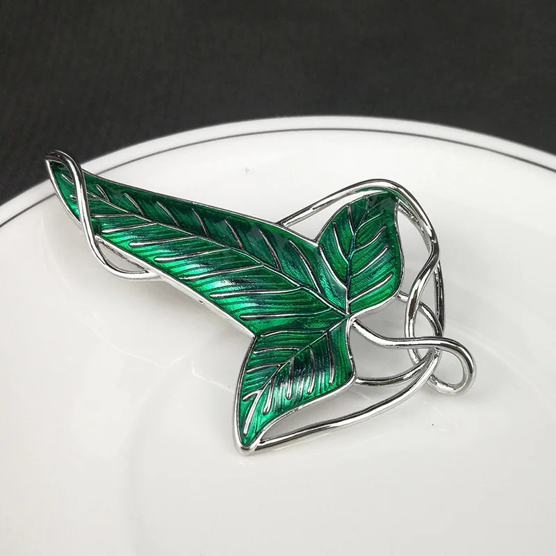 Pins Brooches Green Leaf Brooch Pin with Vintage Metal Box Set Fashion Jewelry Friends Birthday Gifts Fans Accessories 231208