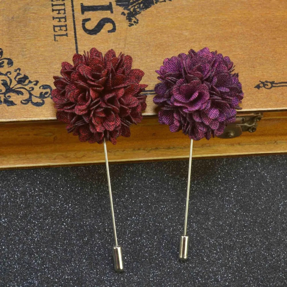 Pins Brooches 10 pcs/lot Men's Floral Lapel Pin Boutonniere Flower Lapel Pins for Party Business Wedding Small Gift 231208