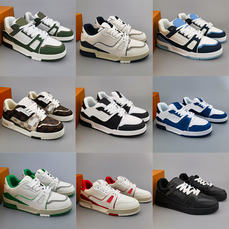 2024 Designer Sneaker Virgil Trainer Casual Shoes Calfskin Leather Abloh White Green Red Blue Letter Overlays Platform Low Sneakers Size 35-45