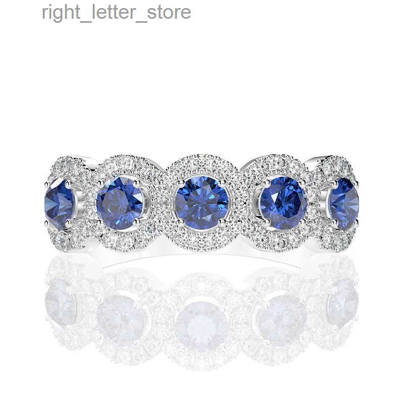 With Side Stones OEVAS 925 Sterling Silver Sparking High Carbon Diamond Created Moissanite Wedding Rings For Women Bride Band Party Jewelry YQ231209