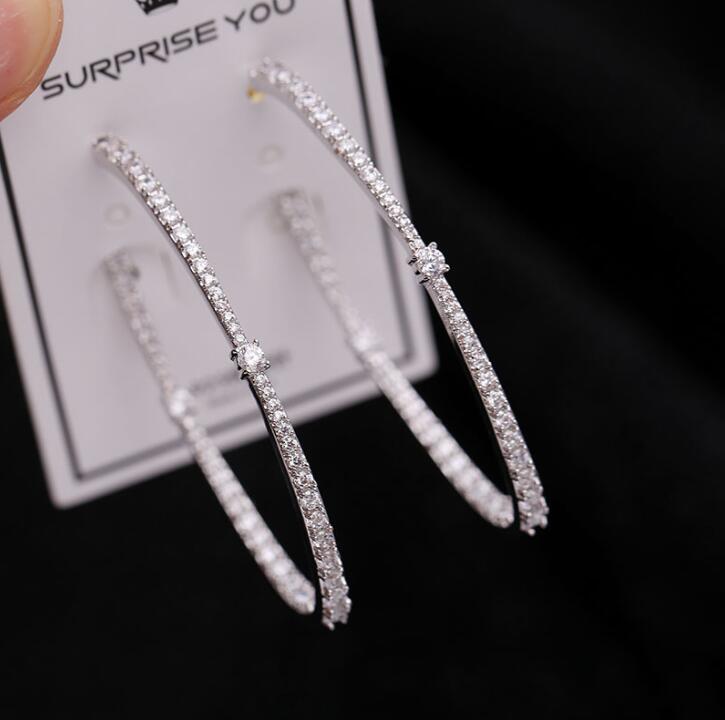 Choucong Handmade Clip Earrings Luxury Jewelry 925 Sterling Silver White Sapphire CZ Diamond Zircon Party Women Wedding Large Earbobs For Lover Gift