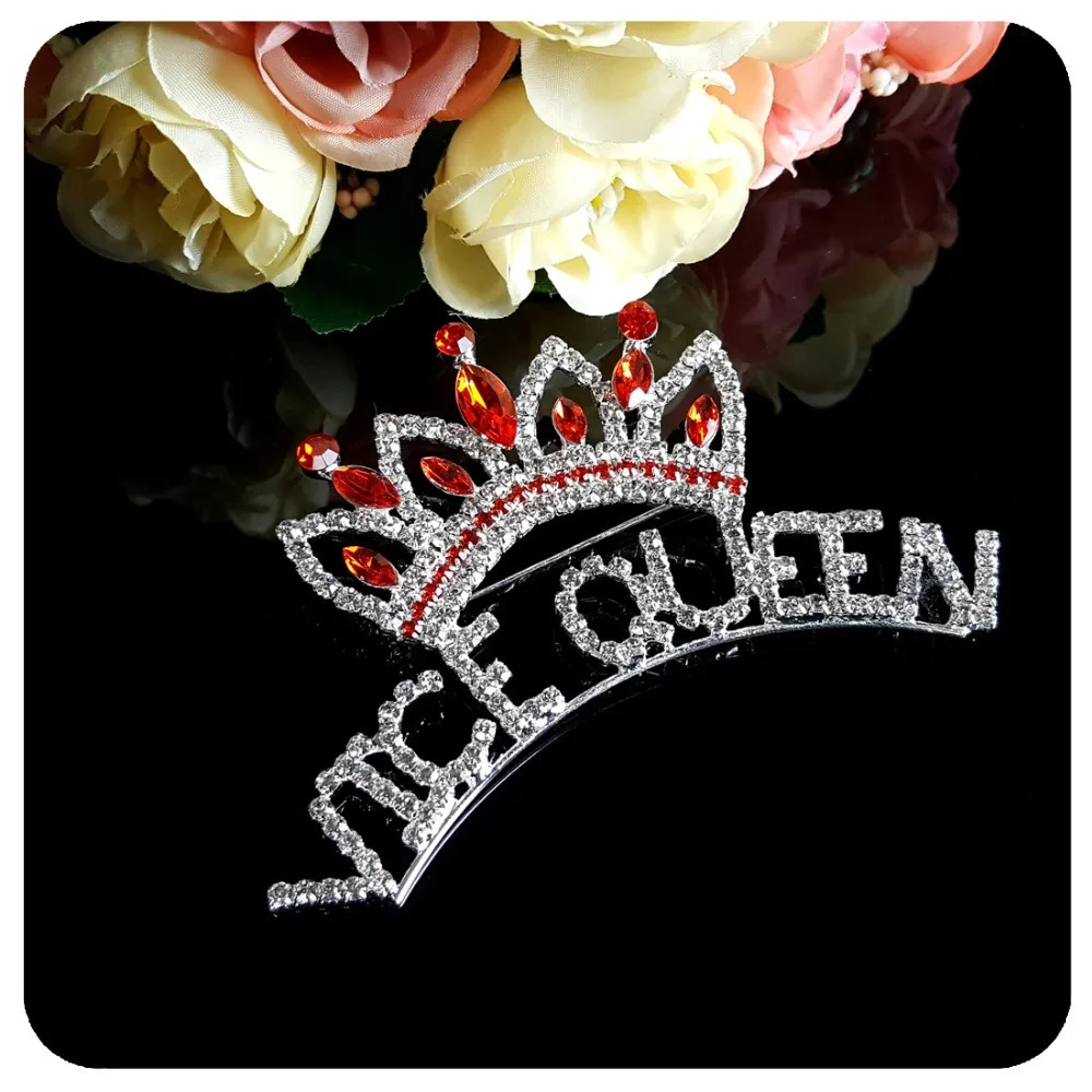Pins Brooches Jewelry"VICE QUEEN" Brooch Pins with Red Stones Crown on Top 231208