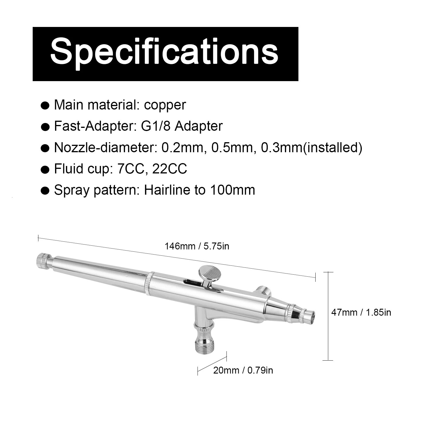Professional Airbrush Set for Model Making Art Painting with G18 Adapter Wrentch 2 Fluid Cups 2Needles Nozzles Kit 231229