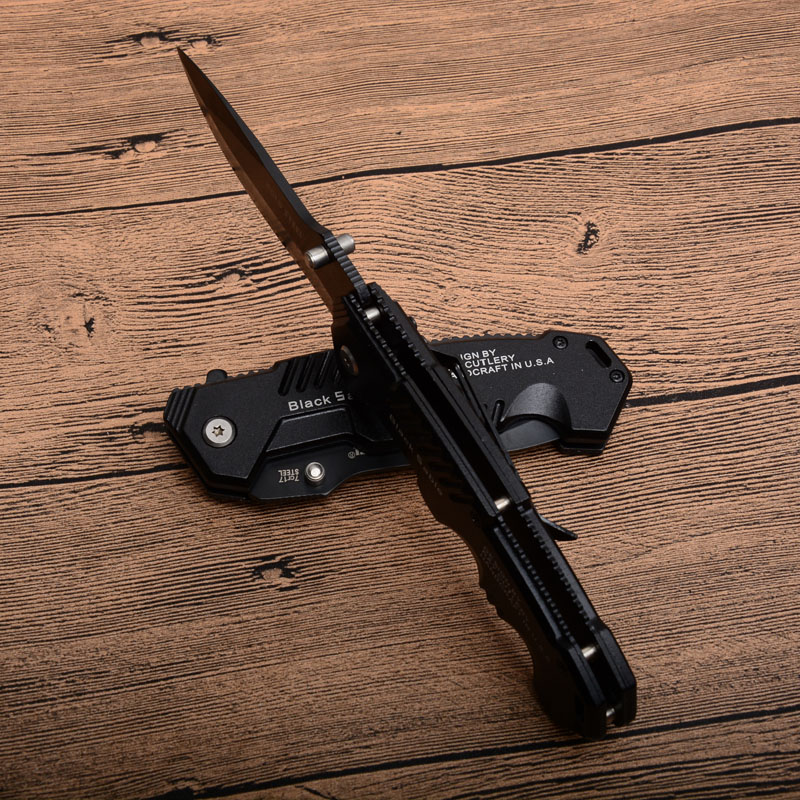 Promotion High Quality CS HY217 Survival Tactical Camping Knives Pocket Knife Folding Black Blade Garden tools