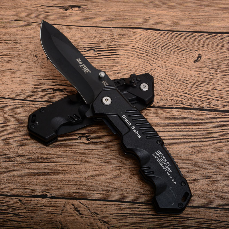 Promotion High Quality CS HY217 Survival Tactical Camping Knives Pocket Knife Folding Black Blade Garden tools