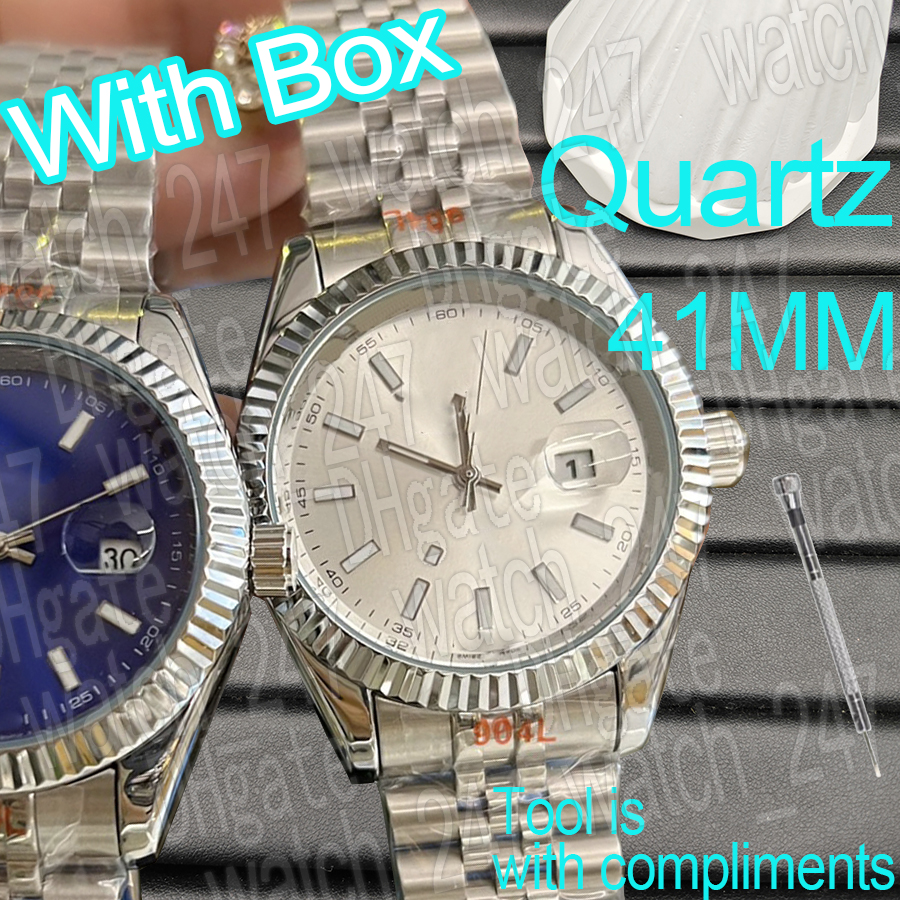 Luxury fashion watch designer man Quartz watches date 41mm Gold watches 316 Stainless Steel Luminous Waterproof Sports Wristwatch menwatch with box Montre de luxe