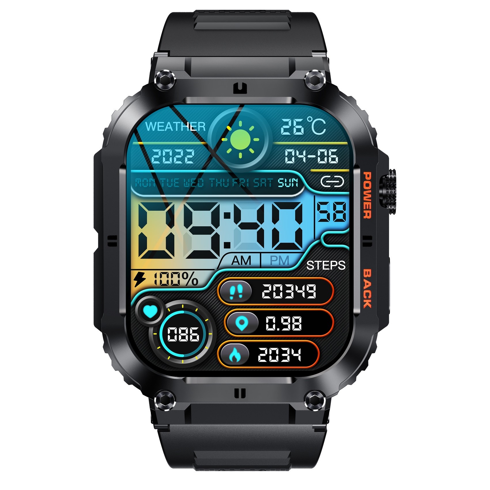 K57 Pro Smart Watch Men 1.96 IPS 400mAh Heart Rate Monitor Blood Oxygen IP68 Waterproof Outdoor Timer Weather Sport Smartwatch