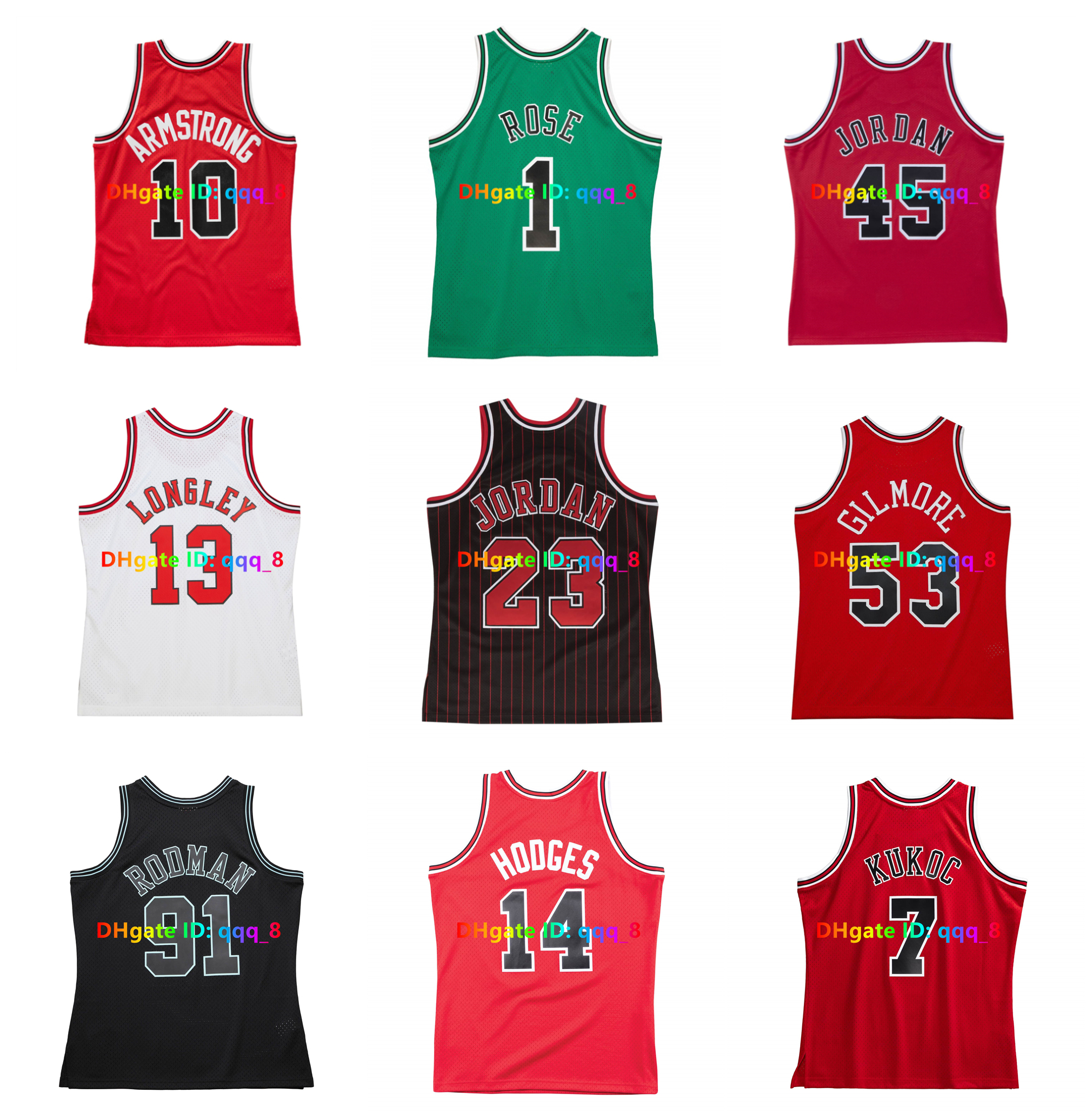 23 Michael Jor dan Scottie Pippen Stitched Retro Basketball Jersey Derrick Rose Dennis Rodman Toni Kukoc Horace Grant BJ Armstrong Craig Hodges Black Size S-XXXL
