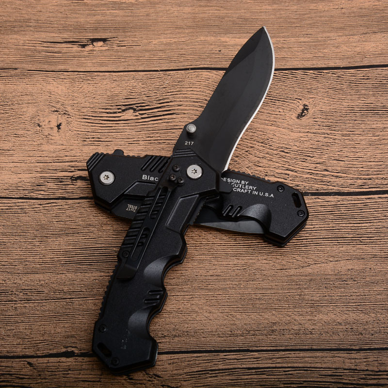 Promotion High Quality CS HY217 Survival Tactical Camping Knives Pocket Knife Folding Black Blade Garden tools