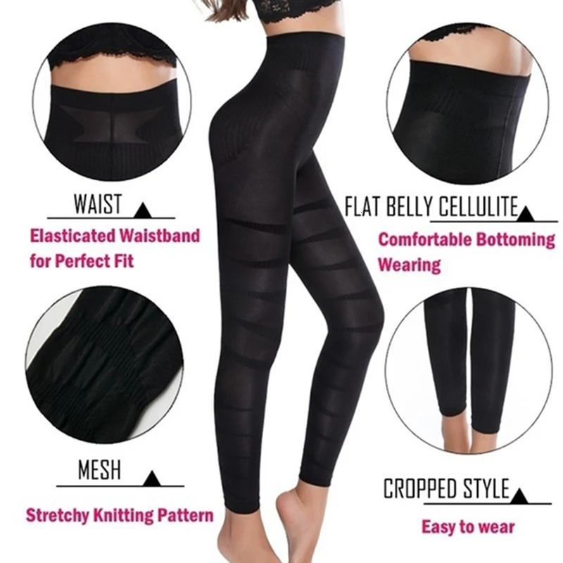 Waist Tummy Shaper High Waist Shapewear Anti Cellulite Compression Leggings Leg Slimming Body Shaper Tummy Control Tights Panties Thigh Slimmer 231208