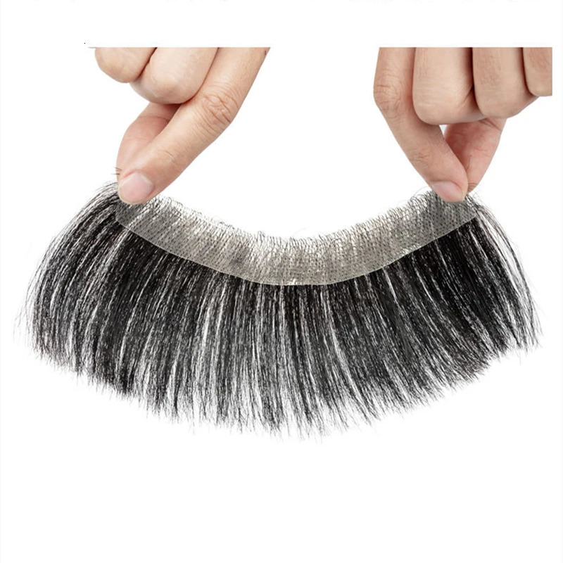 Men's Children's Wigs Men's Toupee Human Short Hairpiece Natural Forehead Hairline Patch For Men V Style Front Male Remy Hair With Thin