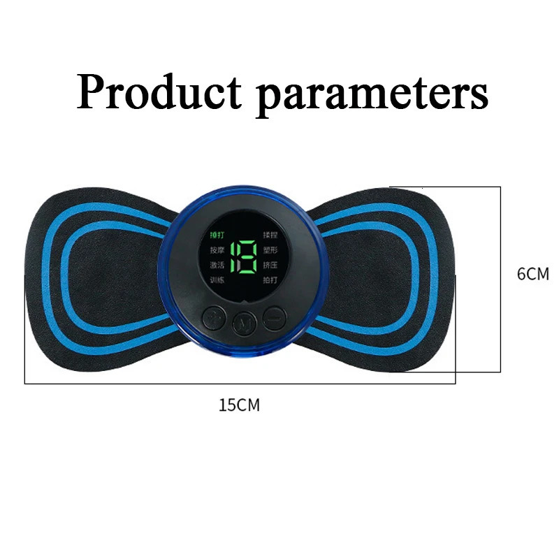 Portable Slim Equipment EMS Neck Massage LCD Display Electric Massager Cervical Neck Back Patch 8 Mode Pulse Muscle Stimulator Portable Relief Pain 23