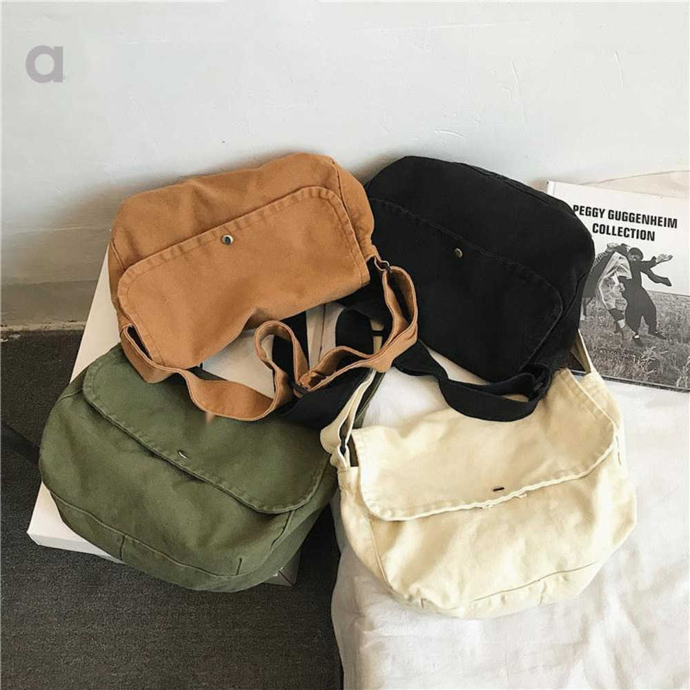 Outdoor Bags Al's New Art Canvas Postman Bag for Men and Women Couples Single Shoulder Bag Korean Version Instagram Crossbody Backpack