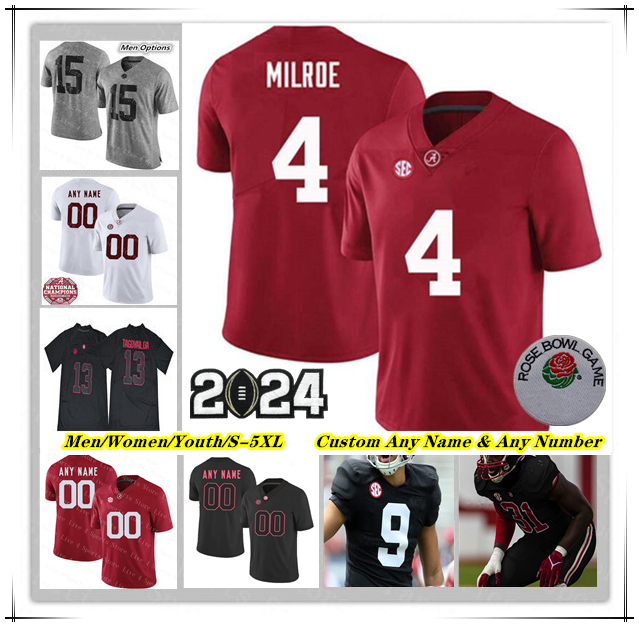 Alabama Crimson Tide College Football Jerseys Bryce Young Will Anderson Jr Najee Harris DeVonta Smith Tua Tagovailoa JOSH JACOBS Deontae Lawson Turner WADDLE 5XL