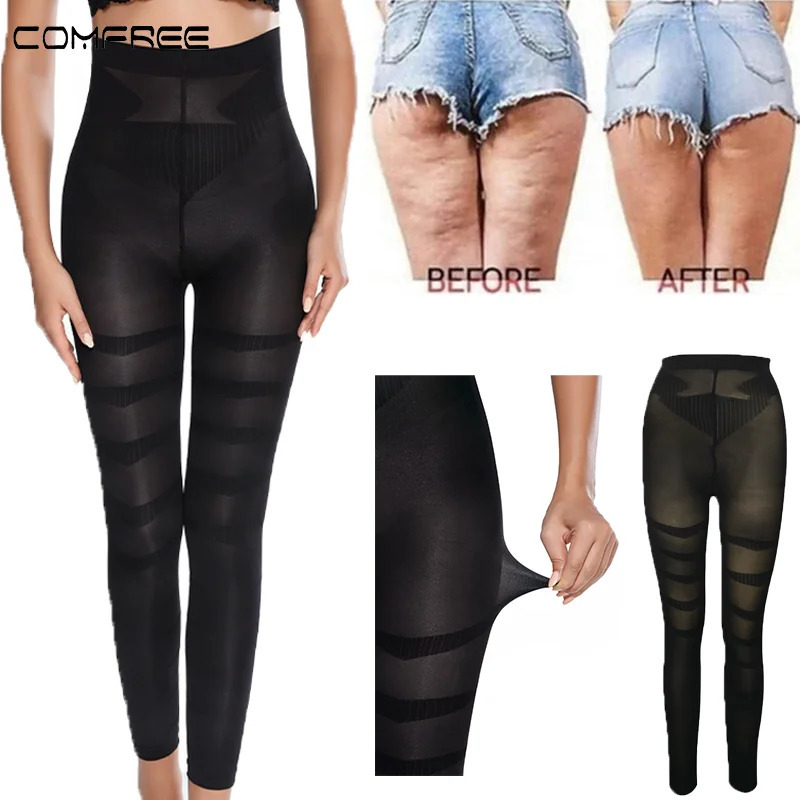 Waist Tummy Shaper High Waist Shapewear Anti Cellulite Compression Leggings Leg Slimming Body Shaper Tummy Control Tights Panties Thigh Slimmer 231208