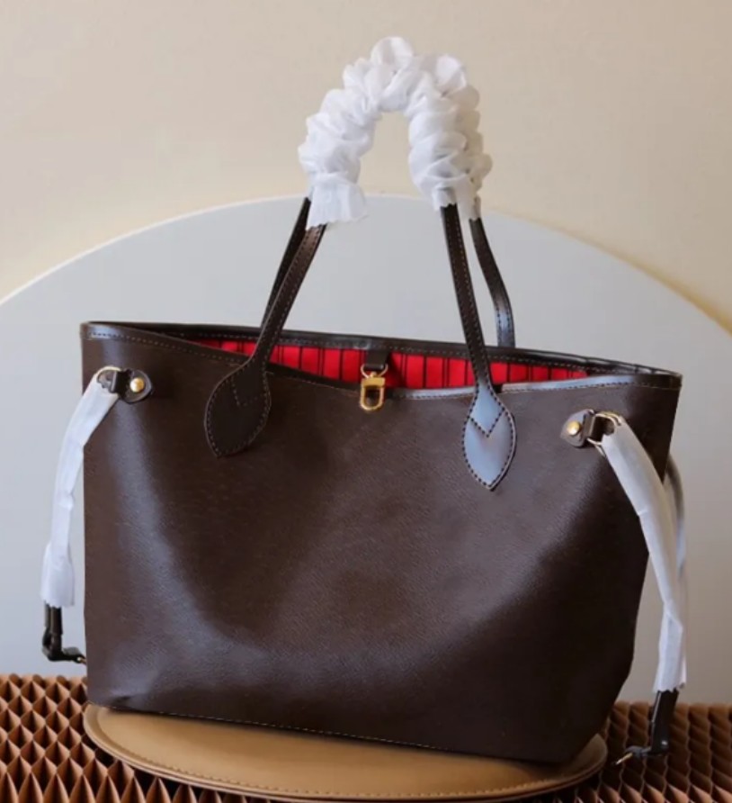 Designer cowside leather oxidizng LEATHER Neveful MM GM PM Pochette Bags Large Capacity Tote