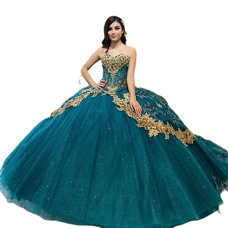 Gorgeous Princess Quinceanera Dresses With Pearls Beaded Lace Appliques Sweetheart Neckline Corset Sweet 16 Dress Long Tulle Prom Special Occasion Gow