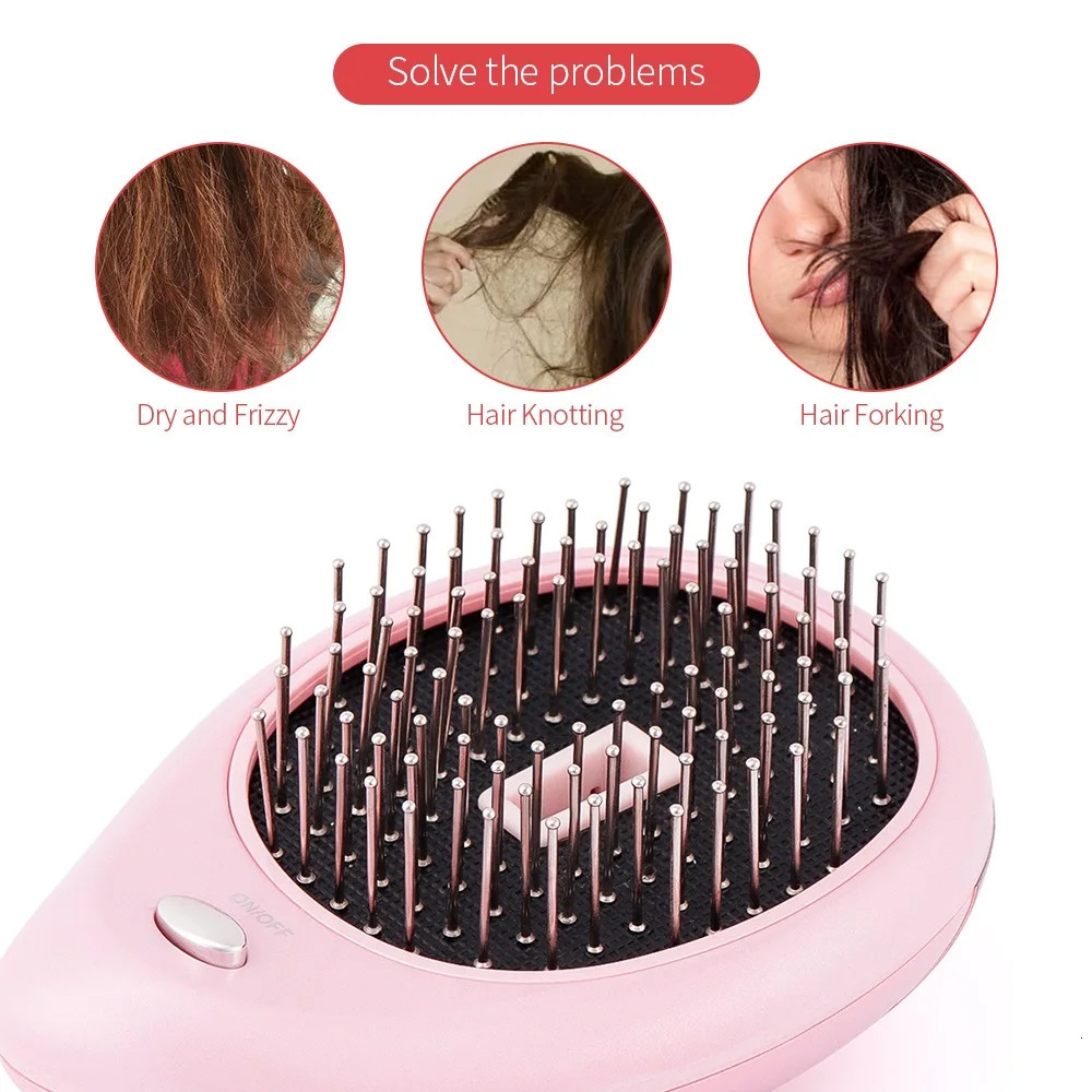 Head Massager Electric Ionic Hair Massage Comb Hair Scalp Massager Negative Ion Anti Hair Loss Comb Relieve Headaches Reduce Hair Frizz Brush 231211
