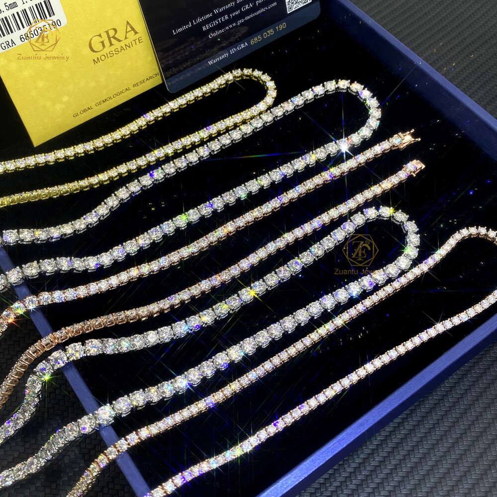 necklace moissanite chain Bracelet WholesaleTennis Chain 925 Sterling Silver D VVS Tennis Chain Jewelry