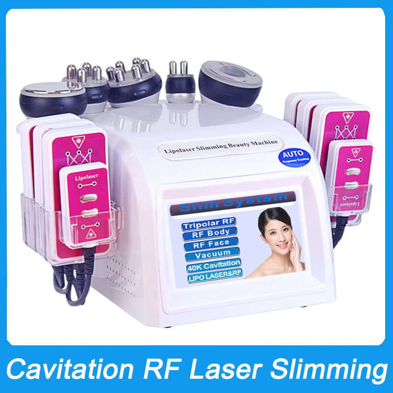 Salon Spa Hot Slimming Machine 6in1 Cavitation RF Laser Vacuum Suction Skin Tightening Face Lifting Radio Frequency Body Shaping Fat Loss Weight Reduc
