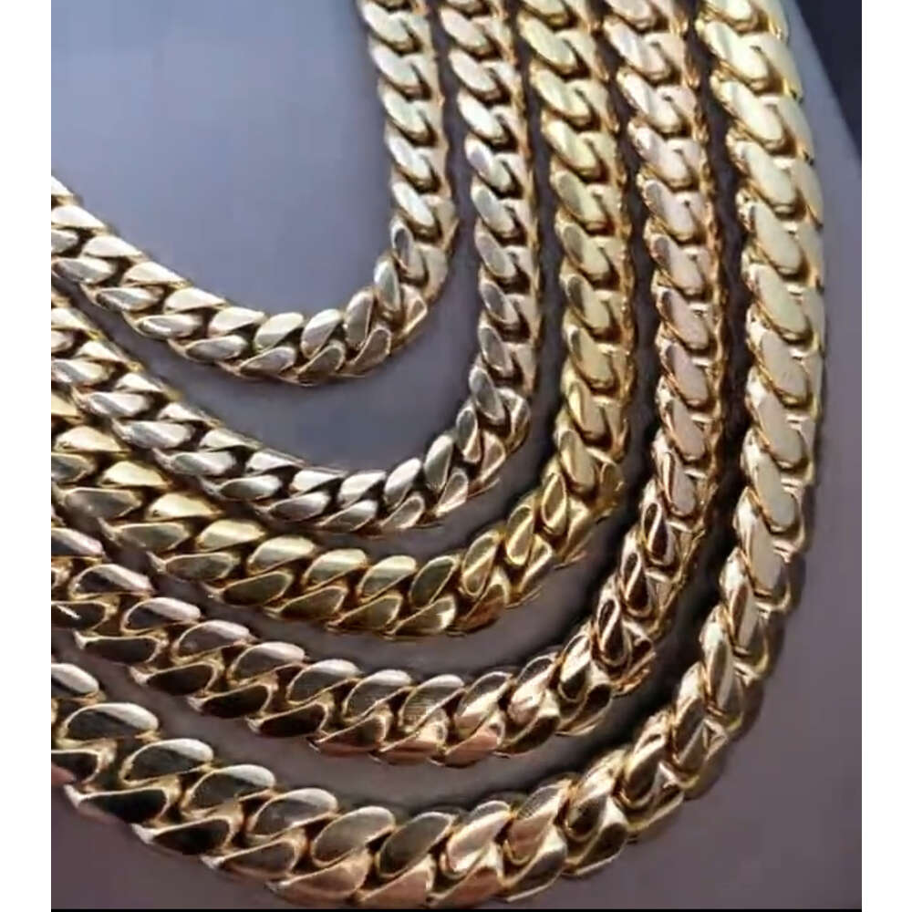 Solid Miami Cuban 10k 14k Real Gold Chains 7mm 8mm 9mm 10mm 11mm 12mm FedEx Insured Shipping in North America