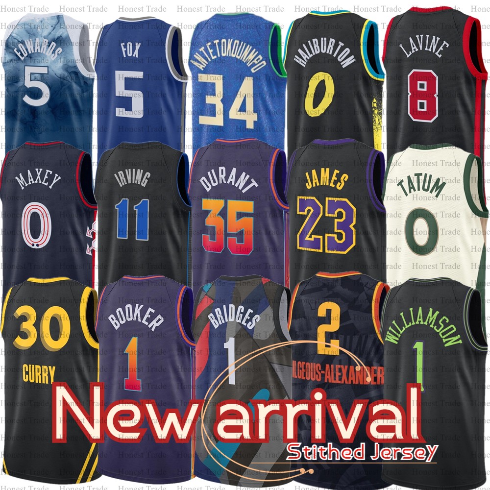 City Basketball Jerseys Doncic Irving Mikal Bridges BALL Jaylen TATUM Brown Zach LaVine CURRY klay thompson giannis Lillard Holmgren Haliburton James Jerseys