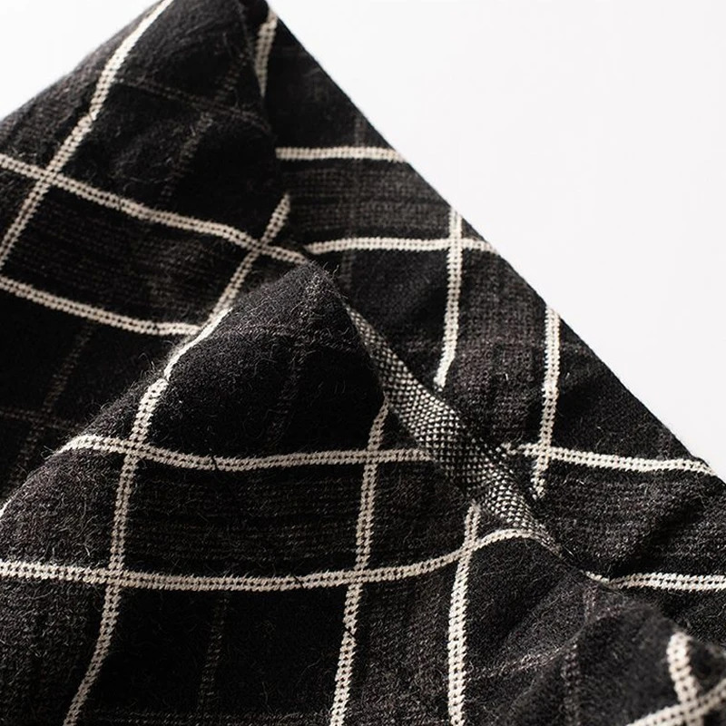 Skirts MOUKYUN Winter Knitted Tassel A-Line Long Skirts Women Printing Plaid Skirt Female Autumn High Waist Warm Skirt Elegant Office 231211