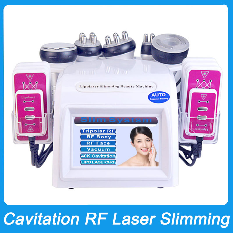 6 In 1 Vacuum Laser slimming Radio Frequency Rf 40k Body Cavitation Liposuction Ultrasonic Machine Skin Tightening Face Lifting Anti Aging Beauty Inst