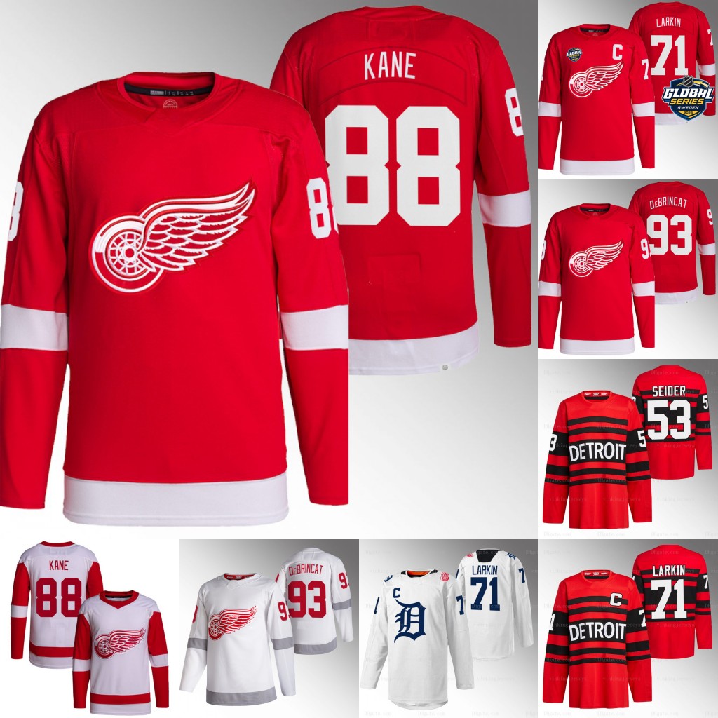 88 Patrick Kane Red wings Jerseys Dylan Larkin Moritz Seider Jake Walman Framber Kyle Tucker Valdez Jake Meyers Yordan Alvarez David Hensley Yainer Diaz Jose Abreu