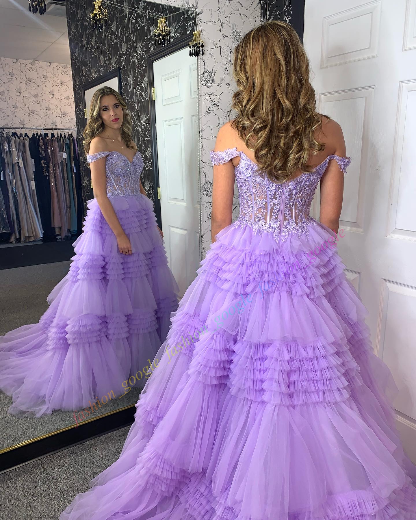 Tulle Ruffle Formal Party Dress 2k26 Lace Applique Corset Bodice Lady Pageant Prom Evening Event Hoco Gala Cocktail Red Carpet Dance Gown Photoshoots 