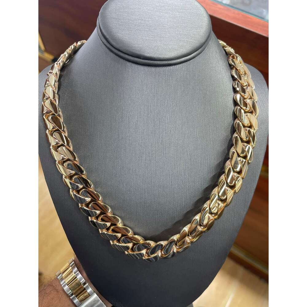 Solid Miami Cuban 10k 14k Real Gold Chains 7mm 8mm 9mm 10mm 11mm 12mm FedEx Insured Shipping in North America