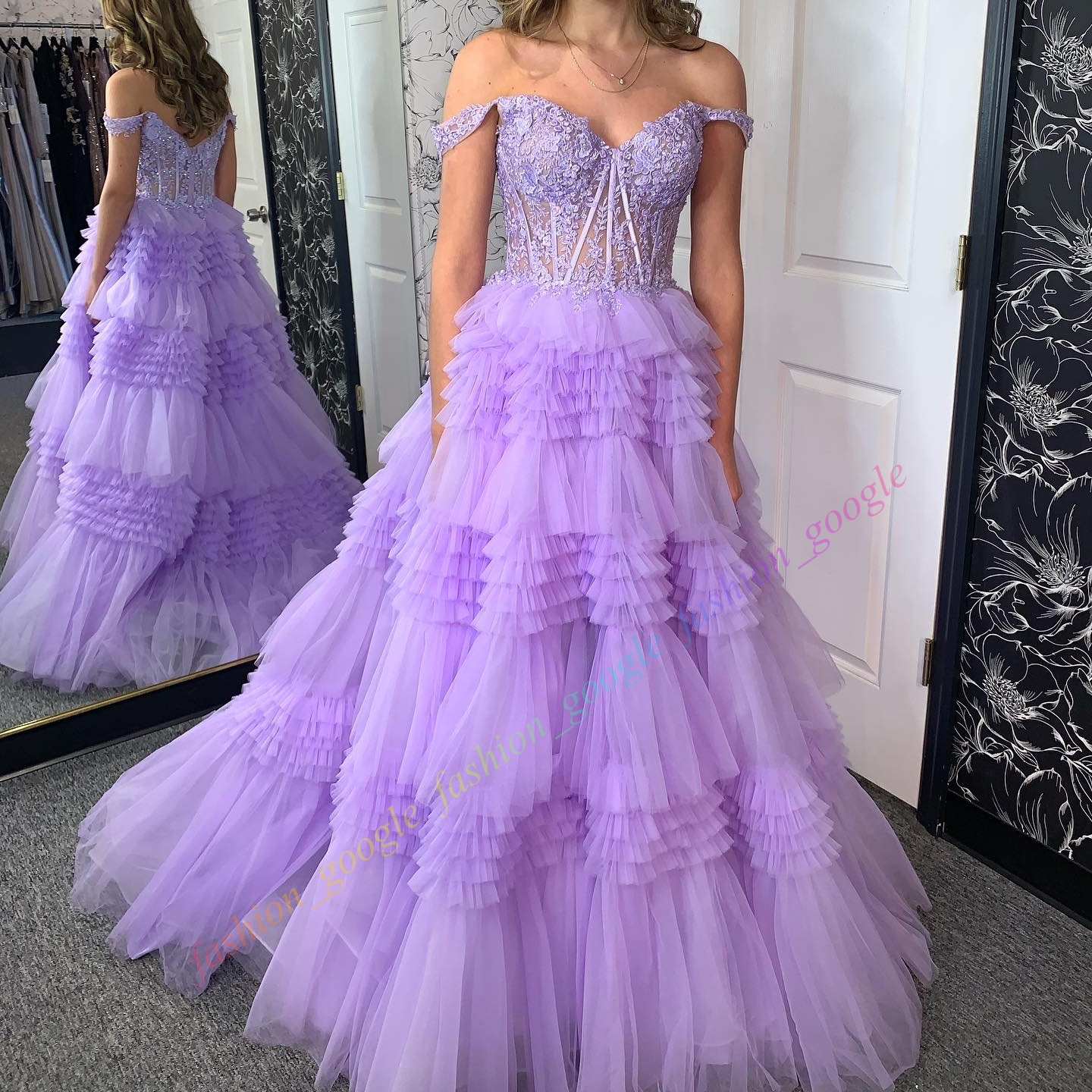 Tulle Ruffle Formal Party Dress 2k26 Lace Applique Corset Bodice Lady Pageant Prom Evening Event Hoco Gala Cocktail Red Carpet Dance Gown Photoshoots 