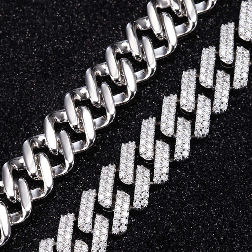 bracelet necklace mossanite Iced out pass diamond tester vvs moissanite jewelry necklace bracelet women 14k pvd cuban link chain