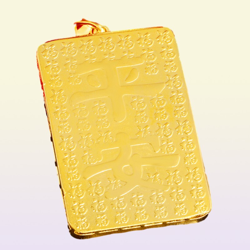 Geometry Tiger Totem Big Pendant With Rope Chain 18K Yellow Gold Filled Classic Hip Hop Rock Mens Pendant Necklace Gift299N