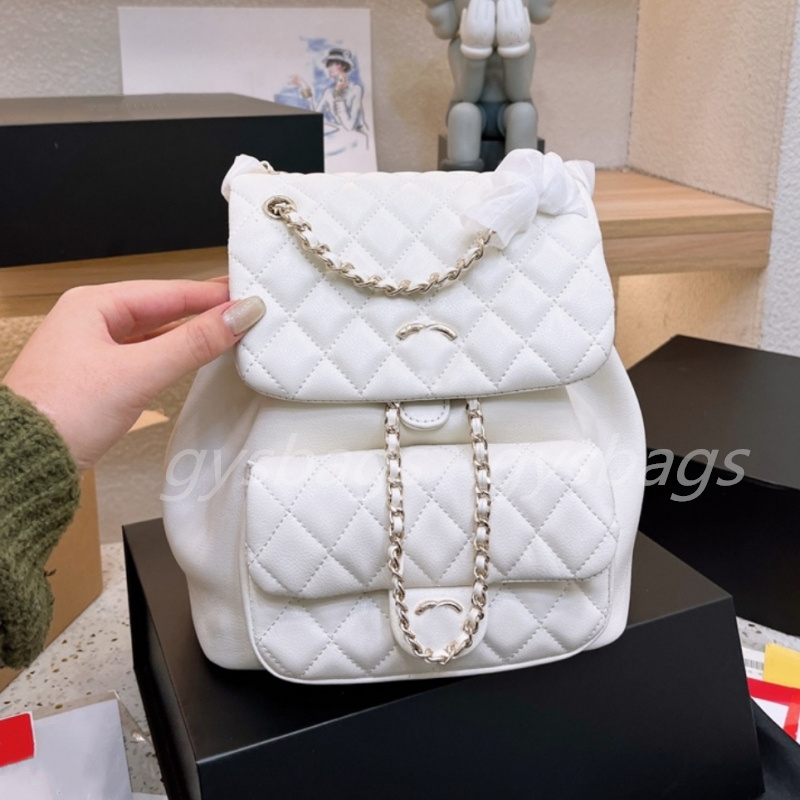 Woman Mini Backpacks 10A Small Bag Size 22*23cm, 13*18cm designer bag luxury book bags lady schoolbag books back pack string chain bookbag Leather