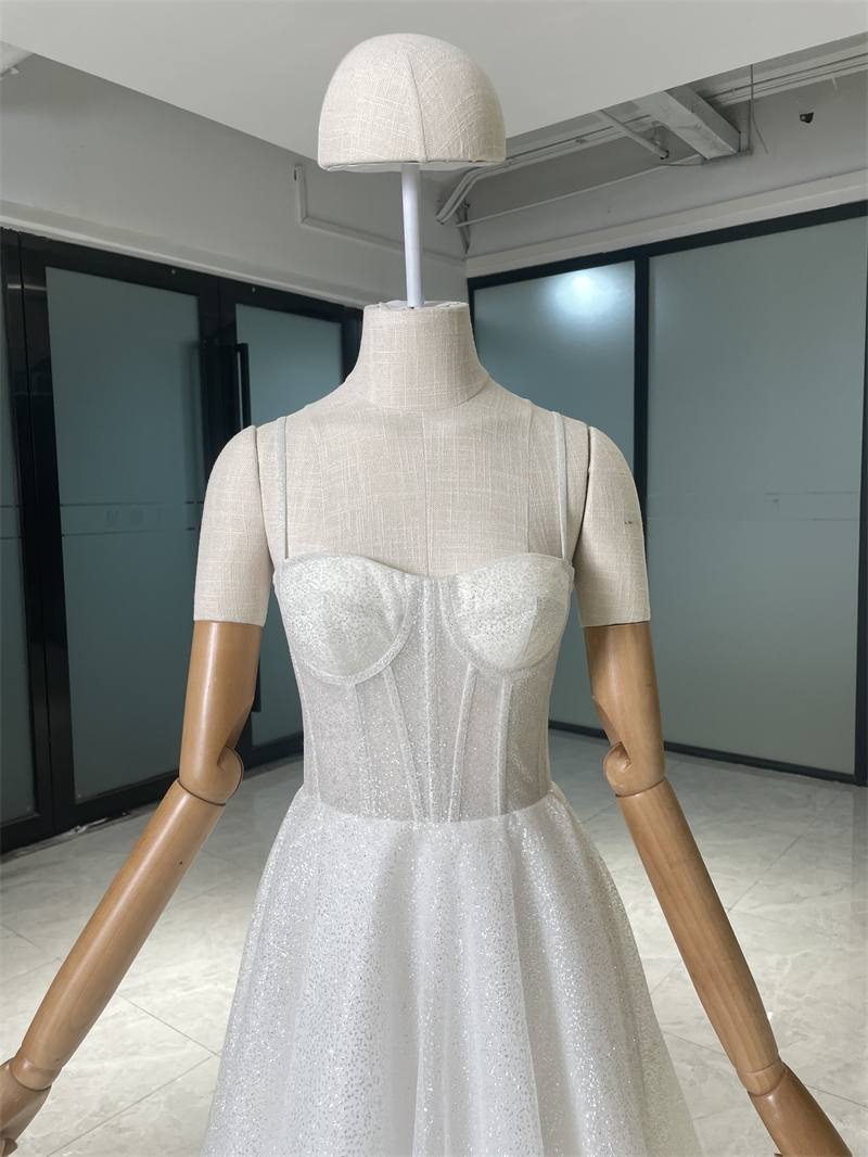 Glitter Mermaid Wedding Dresses With Detachable Train Strapless Dubai Women Modern Bridal Gowns 2023 Vestido De Novia