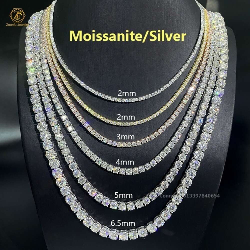 necklace moissanite chain Bracelet WholesaleTennis Chain 925 Sterling Silver D VVS Tennis Chain Jewelry