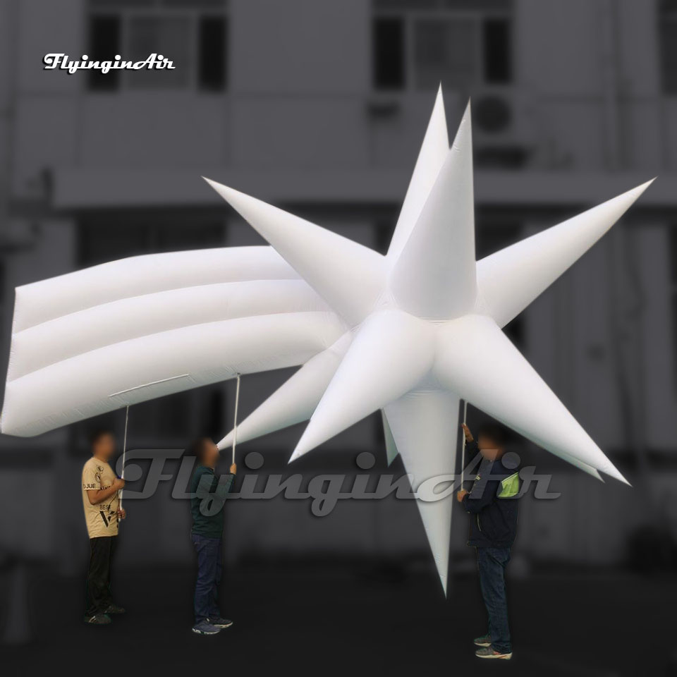 Wonderful Parade Props White Holding Inflatable Shooting Star Puppet Meteor Model Holding Blow Up Comet Balloon For Event