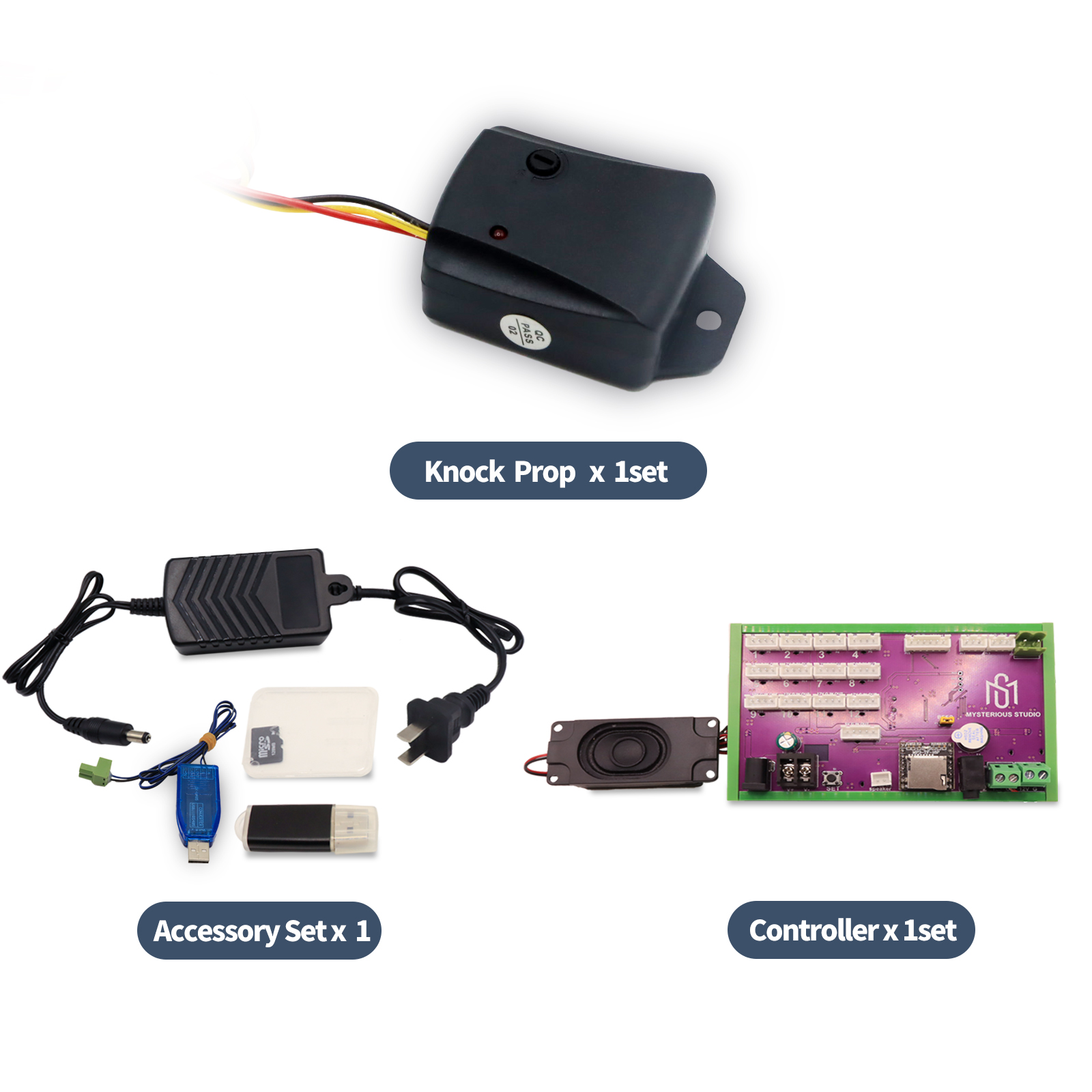 Mysterious Studio Secret Room Escape Game Mechanism Props Electronic Puzzle Shock Sensor Sequential Tapping Knock