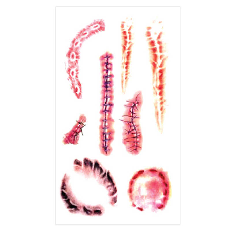 Halloween Tattoo Sticker scar sticker horror bat spider funny face