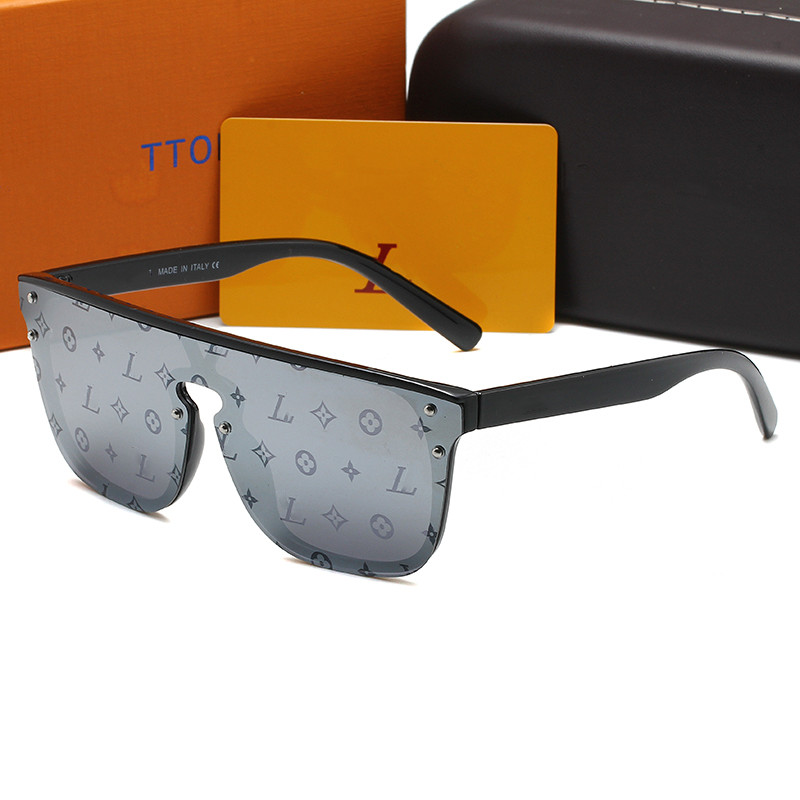 Summer high quality famous sunglasses Oversized flat-top women's sunglasses chain Women's square frame fashion designer with box sunglasses