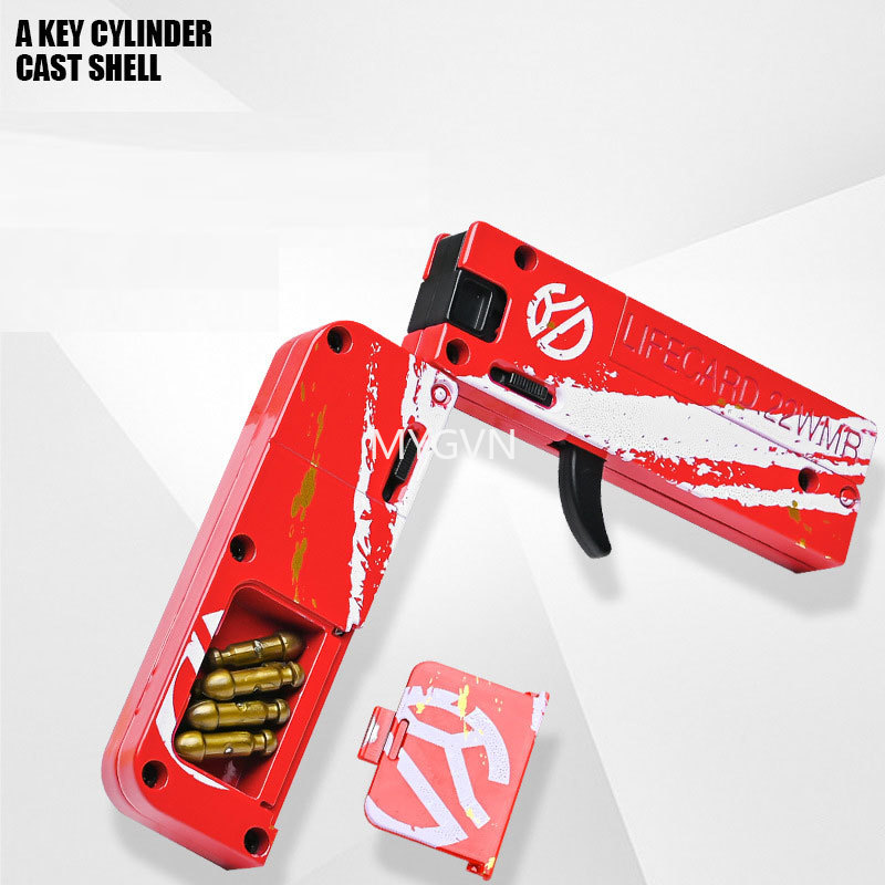 LifeCard Folding Handgun Toy Pistol Card Toy Gun With Soft Bullets Alloy Shooting Model For Adults Boys Children Gifts Look Real Movie Collection
