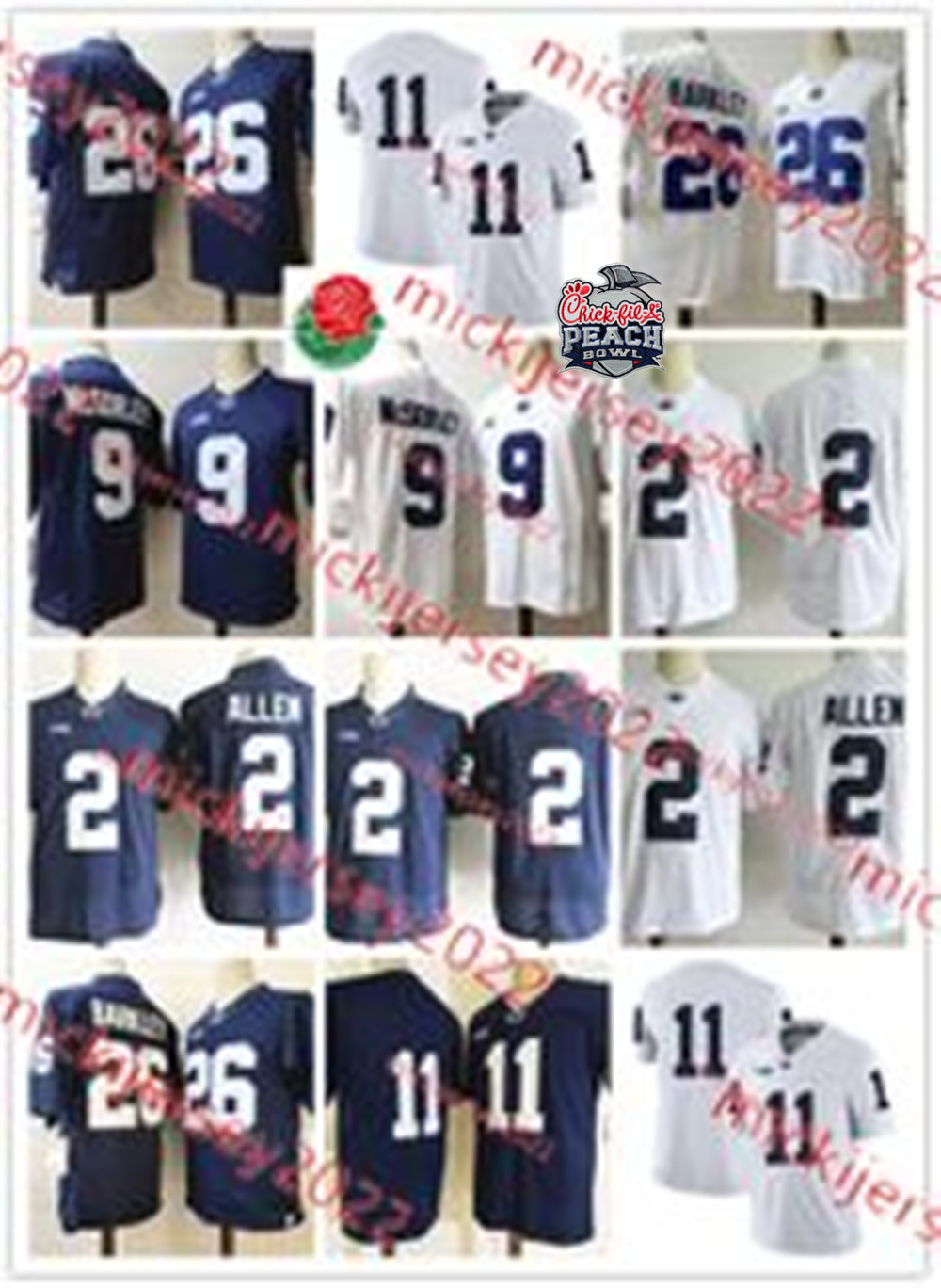 Trace Mcsorley Marcus Allen 2024 Peach Bowl PennState Football Jersey Saquon Barkley Stitched 11 Abdul Carter Mens PennState NittanyLions Jerseys S-3XL