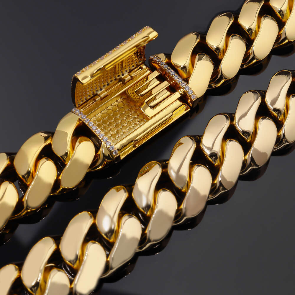 Custom Miami Cuban k Chain 14k Real Gold Plated Iced Out Moissanite Necklace Sier Hip Hop Mossanite Jewelry for Men