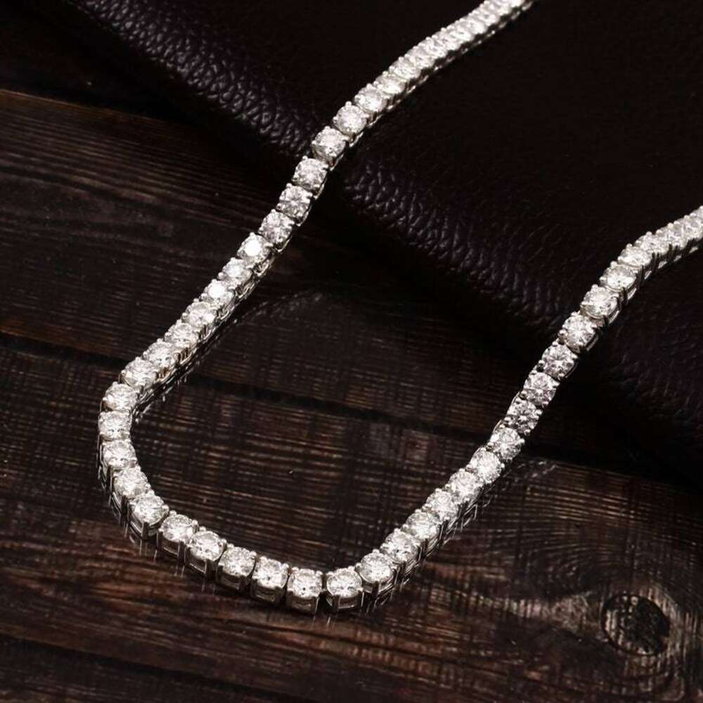 Necklace Tennis Chain moissanite chain Jewelry Hip Hop 925 Sterling Silver VVS Moissanite Diamond Cluster Iced Out Tennis Chain Bracelet Custom