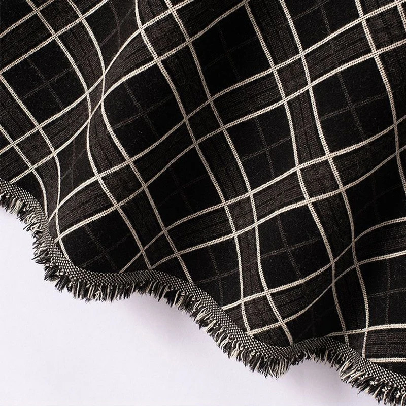 Skirts MOUKYUN Winter Knitted Tassel A-Line Long Skirts Women Printing Plaid Skirt Female Autumn High Waist Warm Skirt Elegant Office 231211