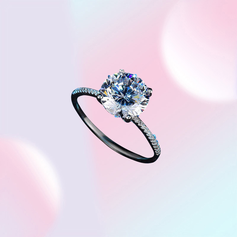 LESF 3 Carat Wedding Rings Round Cut Fashion Style 925 Sterling Silver Engagement Band Gift Jewelry For Women Y0723