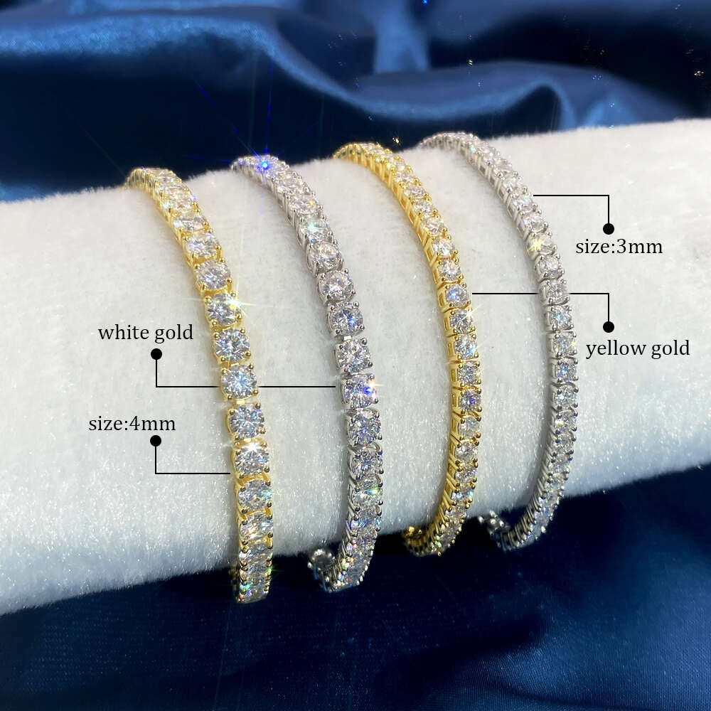 necklace moissanite chain Bracelet WholesaleTennis Chain 925 Sterling Silver D VVS Tennis Chain Jewelry